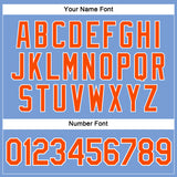 Custom Women's Light Blue Orange-White V-Neck Cropped Baseball Jersey