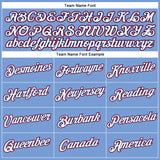 Custom Women's Light Blue White Royal-Red V-Neck Cropped Baseball Jersey