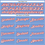 Custom Women's Light Blue White-Red V-Neck Cropped Baseball Jersey