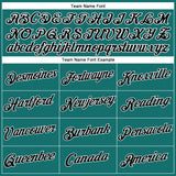 Custom Women's Aqua Black-White V-Neck Cropped Baseball Jersey