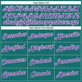 Custom Women's Aqua Purple-White V-Neck Cropped Baseball Jersey