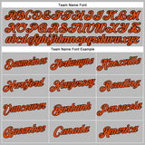 Custom Women's Gray Orange-Black V-Neck Cropped Baseball Jersey