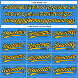 Custom Electric Blue Yellow-Black Authentic Baseball Jersey