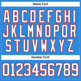 Custom Powder Blue White-Red Hockey Lace Neck Jersey