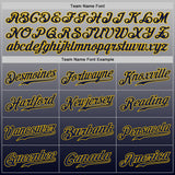 Custom Gray Gold-Navy Authentic Fade Fashion Baseball Jersey