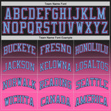 Custom Black Light Blue-Pink Authentic Fade Fashion Basketball Jersey