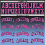 Custom Black Pink-Light Blue Authentic Fade Fashion Basketball Jersey