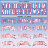 Custom Light Blue White-Red Authentic Fade Fashion Basketball Jersey