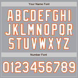 Custom Gray White Steel Gray-Orange Authentic Fade Fashion Baseball Jersey