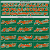 Custom Kelly Green Orange-White Authentic Gradient Fashion Baseball Jersey