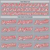 Custom Gray White Steel Gray-Red Authentic Fade Fashion Baseball Jersey