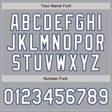 Custom Gray White Orange-Navy Authentic Fade Fashion Baseball Jersey