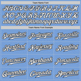 Custom Light Blue White-Black Authentic Fade Fashion Baseball Jersey