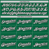 Custom Kelly Green White-Black Authentic Fade Fashion Baseball Jersey