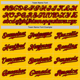 Custom Yellow Red-Black Authentic Fade Fashion Baseball Jersey
