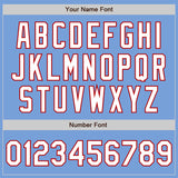 Custom Light Blue White-Red Authentic Fade Fashion Baseball Jersey