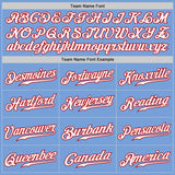 Custom Light Blue White-Red Authentic Fade Fashion Baseball Jersey