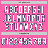 Custom Pink White-Navy Authentic Fade Fashion Baseball Jersey