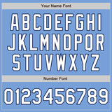 Custom Light Blue White-Navy Authentic Fade Fashion Baseball Jersey