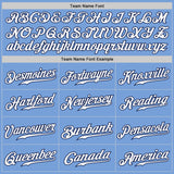 Custom Light Blue White-Navy Authentic Fade Fashion Baseball Jersey