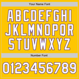 Custom Yellow White-Purple Authentic Fade Fashion Baseball Jersey