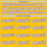 Custom Yellow White-Purple Authentic Fade Fashion Baseball Jersey