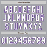 Custom Gray White-Purple Authentic Fade Fashion Baseball Jersey