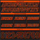 Custom Black Orange Pinstripe Fade Fashion Authentic Basketball Shorts