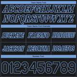 Custom Black Light Blue Pinstripe Fade Fashion Authentic Basketball Shorts