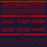 Custom Navy Red Pinstripe Fade Fashion Authentic Basketball Shorts