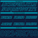 Custom Navy Teal Pinstripe Fade Fashion Authentic Basketball Shorts