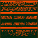 Custom Green Orange Pinstripe Fade Fashion Authentic Basketball Shorts