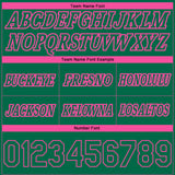 Custom Kelly Green Pink Pinstripe Fade Fashion Authentic Basketball Shorts