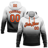 Custom Stitched White Orange-Black Fade Fashion Sports Pullover Sweatshirt Hoodie