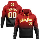 Custom Stitched Red White Black-Gold Fade Fashion Sports Pullover Sweatshirt Hoodie