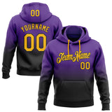 Custom Stitched Purple Gold-Black Fade Fashion Sports Pullover Sweatshirt Hoodie