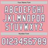 Custom Medium Pink Pinstripe White-Navy Authentic Fade Fashion Baseball Jersey
