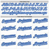 Custom White Pinstripe Light Blue-Royal Authentic Fade Fashion Baseball Jersey