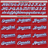 Custom Red Pinstripe White-Royal Authentic Fade Fashion Baseball Jersey