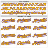 Custom White Pinstripe Gold-Purple Authentic Fade Fashion Baseball Jersey