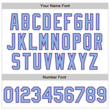 Custom White Pinstripe Light Blue-Purple Authentic Fade Fashion Baseball Jersey