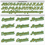 Custom White Pinstripe Old Gold-Kelly Green Authentic Fade Fashion Baseball Jersey