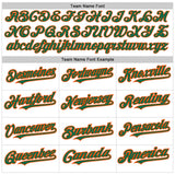 Custom White Pinstripe Kelly Green-Orange Authentic Fade Fashion Baseball Jersey