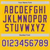 Custom Yellow Purple Pinstripe Purple-White Authentic Baseball Jersey
