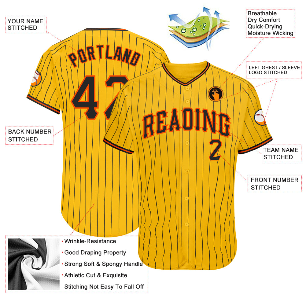 black and red pinstripe baseball jersey