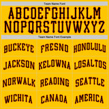 Custom Yellow Black Pinstripe Black-Orange Authentic Baseball Jersey