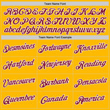 Custom Gold Maroon-White Authentic Throwback Basketball Jersey