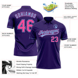 Custom Purple Pink-Light Blue Performance Vapor Golf Polo Shirt