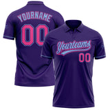 Custom Purple Pink-Light Blue Performance Vapor Golf Polo Shirt
