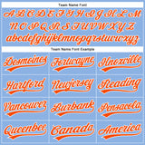 Custom Light Blue Orange-White Performance Vapor Golf Polo Shirt